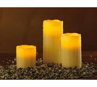 Lunartec 3 Bougies à LED en cire avec télécommande
