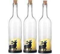 Lunartec : 3 bouteilles de vin décoratives avec bougie LED vacillante - Renne G