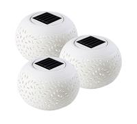 Lunartec 3 lampes à LED solaires décoratives en porcelaine