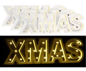 Lunartec 3 miroirs décoratifs lumineux sans fil "XMAS" avec fonction minuteur
