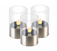 Lunartec 3 photophores solaires "Lucy" avec LED effet flamme