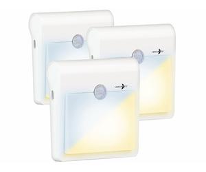 Lunartec 3 veilleuses LED 40 lm sans fil avec capteur de mouvement et de lumière