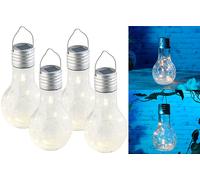 Lunartec 4 ampoules à LED décoratives aspect craquelé, avec chargement solaire