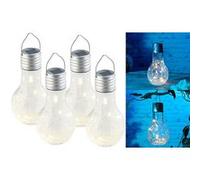 Lunartec 4 ampoules à LED décoratives aspect craquelé, avec chargement solaire