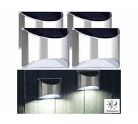 Lunartec : 4 appliques murales solaires à LED en acier inoxydable WL-135.solar G