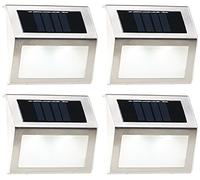 Lunartec 4 appliques solaires LED rectangulaires en acier