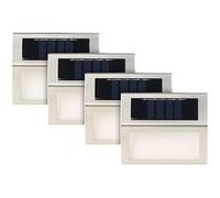 Lunartec Appliques solaires LED 4 rectangulaires en acier inoxydable détecteur de mouvement