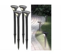 Lunartec 4 bornes lumineuses solaires avec capteur de mouvement - blanc chaud
