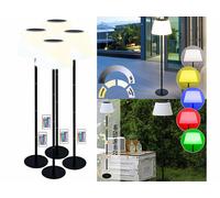 Lunartec 4 lampes sur pied solaires télécommandées LED RVB CCT