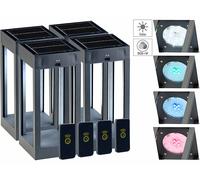 Lunartec 4 lanternes solaires d'extérieur télécommandées à couleur changeante 80 lm