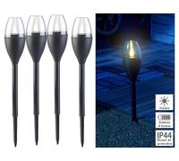 Lunartec 4 torches de jardin solaires à LED aspect flamme
