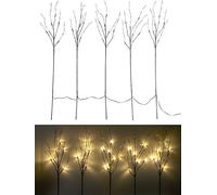 Lunartec 5 branches décoratives lumineuses 90 cm 30 LED blanc chaud