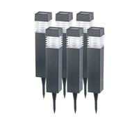 Lunartec 6 bornes lumineuses solaires à LED avec capteur de luminosité - Carrées