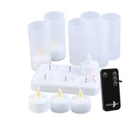 Lunartec 6 bougies chauffe-plat à LED rechargeables et télécommandées avec photophores