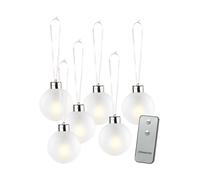 Lunartec 6 Boules de Noël lumineuses dorées avec télécommande - blanc
