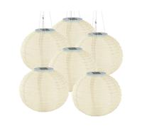 Lunartec 6 lampions solaires Ø 30 cm à LED blanc chaud