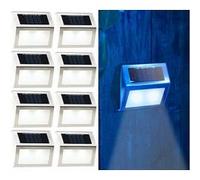 Lunartec 8 appliques solaires LED rectangulaires en acier