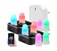 Lunartec 8 bougies LED RVBB connectées rechargeables LEDK-4 avec passerelle réseau