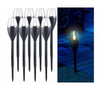 Lunartec 8 torches de jardin solaires à LED aspect flamme