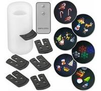 Lunartec Bougie à LED avec projection de motifs de Noël