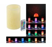 Lunartec Bougie télécommandée en cire avec LED à couleur changeante et projecteur laser
