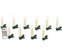 Lunartec Bougies à LED pour sapin de Noël avec télécommande infrarouge - x10 - blanc