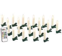 Lunartec Bougies à LED pour sapin de Noël avec télécommande infrarouge - x20 - blanc