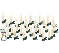Lunartec Bougies à LED pour sapin de Noël avec télécommande infrarouge - x30 - blanc