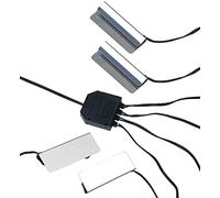 Lunartec Dispositif d'éclairage pour vitrine - 4 Pinces et 12 LED - Blanc Chaud