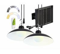 Lunartec Double lampe solaire télécommandée à suspendre, LED blanc chaud / blanc neutre