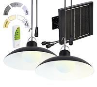 Lunartec Double lampe solaire télécommandée à suspendre, LED blanc chaud / blanc neutre