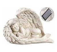 Lunartec Figurine solaire à LED - Ange endormi, 16 cm