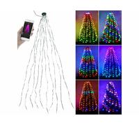 Lunartec Guirlande LED cascade RVB IC connectée 1,8m pour sapin de Noël