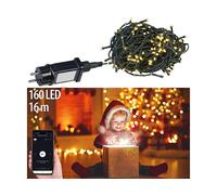 Lunartec Guirlande lumineuse connectée 16 m avec 160 LED blanc chaud et 8 modes