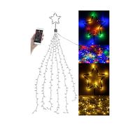 Lunartec Guirlande lumineuse effet cascade pour sapin de Noël, 180 LED, avec bluetooth & application