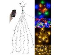 Lunartec Guirlande lumineuse effet cascade pour sapin de Noël, 180 LED, avec bluetooth & application