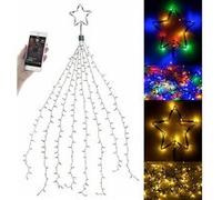 Lunartec : Guirlande lumineuse effet cascade pour sapin de Noël, 320 LED, avec bluetooth & application G