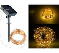Lunartec Guirlande lumineuse solaire 20 m en fils de cuivre à 200 LED
