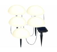 Lunartec Guirlande lumineuse solaire de sol blanc chaud avec 5 demi-sphères