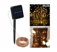 Lunartec Guirlande lumineuse solaire en fils de cuivre - 32 m - 300 LED blanc chaud
