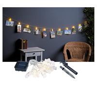 Lunartec Guirlande porte-photos avec 40 pinces à LED (10 m) - Solaire