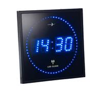 Lunartec Horloge digitale murale radiopilotée avec 170 LED - Bleu