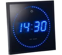 Lunartec Horloge digitale murale radio-pilotée 170 LED Bleu