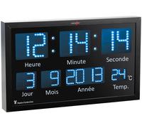 Lunartec Horloge murale radio-pilotée à LED bleues