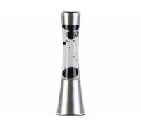 Lunartec Lampe à lave en verre et aluminium - Bulles noires et liquide transparent