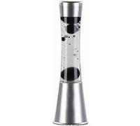 Lunartec Lampe à lave en verre et aluminium - Bulles noires et liquide transparent