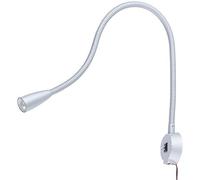 Lunartec Lampe de chevet murale à col de cygne et port de chargement USB