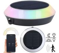 Lunartec Lampe solaire d'extérieur connectée avec LED RVB CCT et détecteur de mouvement