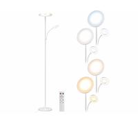 Lunartec Lampe sur pied télécommandée 2800 lm avec lampe de lecture - Blanc