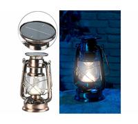 Lunartec Lampe-tempête LED solaire à intensité variable 200 lm / 3 W / 3000 K - Bronze